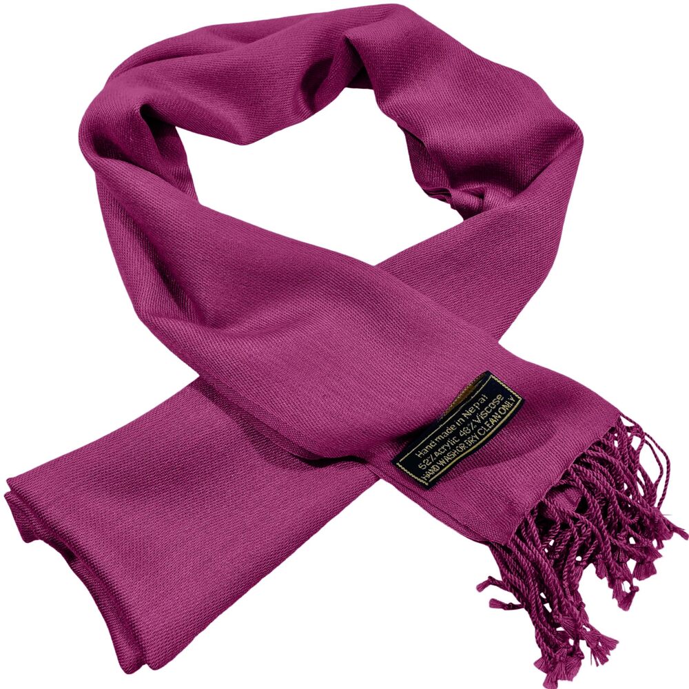 6391 Fuchsia Purple Nepalese Solid Color Design Fashion Scarf Seconds